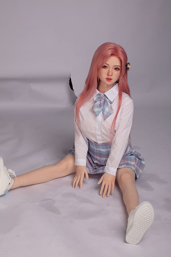 Silicone Sex Doll 130cm Flat Chested Avayah JX DOLL Silicone Head TPE Japanese Mini Sex Doll