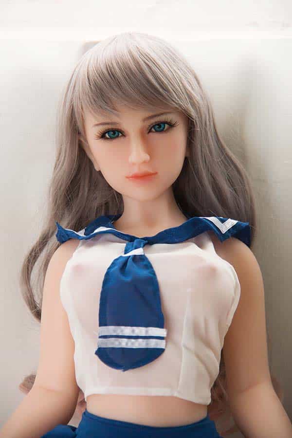 Silicone Sex Doll Maren 88cm Silicone Slim Body Sex Doll Grey Hair Cute Girl